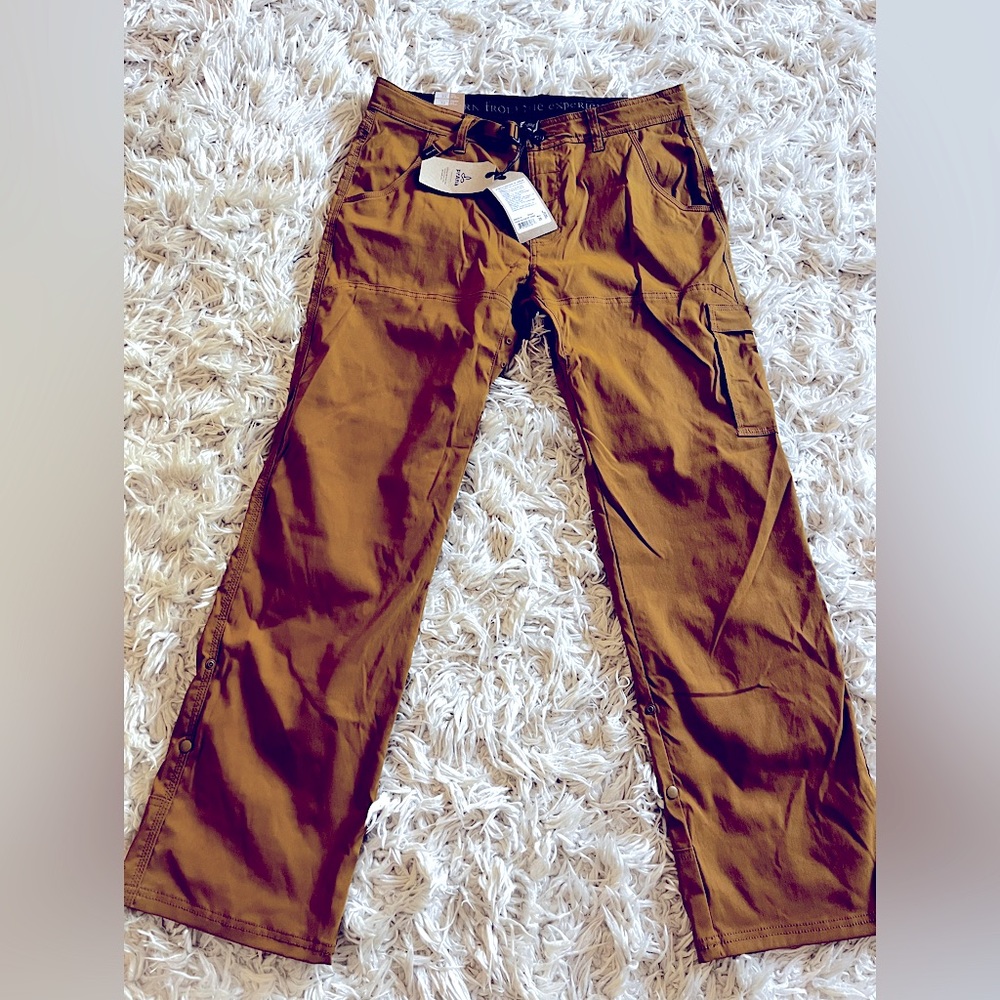 New w/tags Prana Zion Stretch Pants bronzed color 35x32